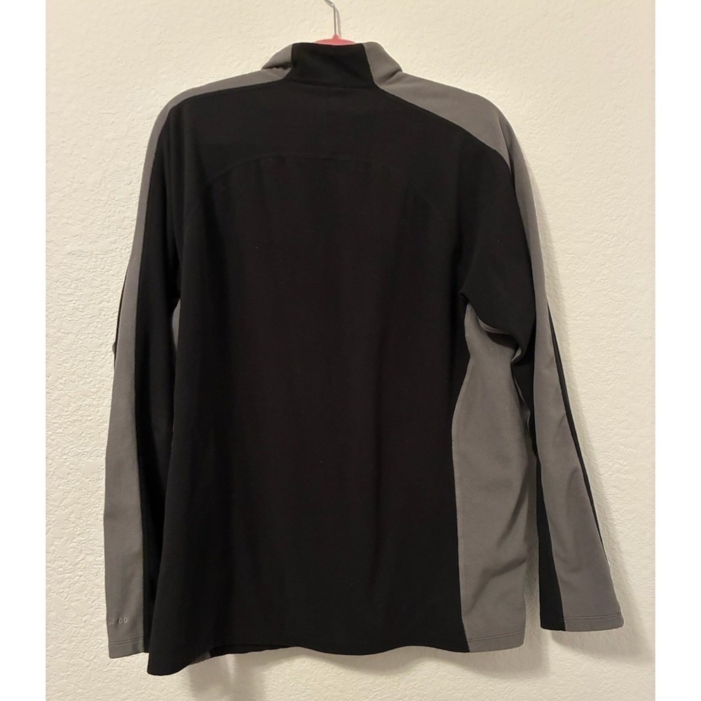 The North Face Mens Full Zip Fleece Jacket Black Grey Colorblock Mock Neck Large - Picture 2 of 3